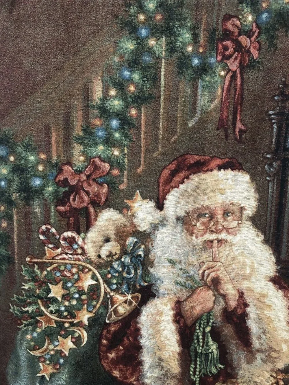 Santa Claus Christmas Tapestry Wall Hanging by Dona Gelsinger Made in the USA